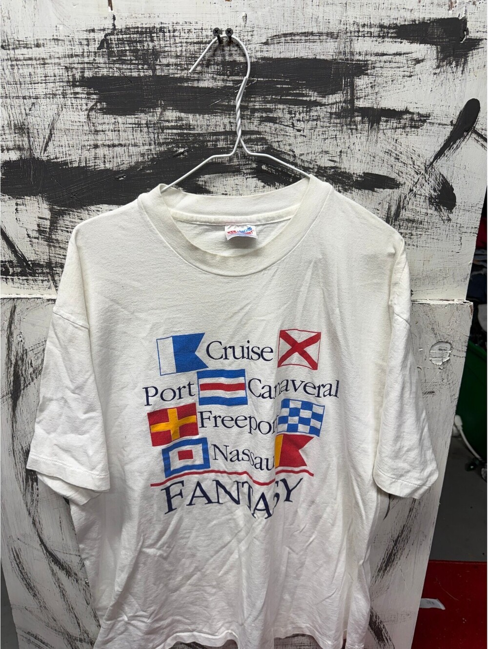 vintage 90s fantasy cruise shirt with ports